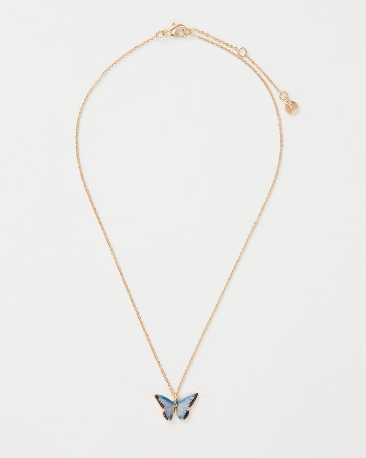 Blue Butterfly Short Necklace