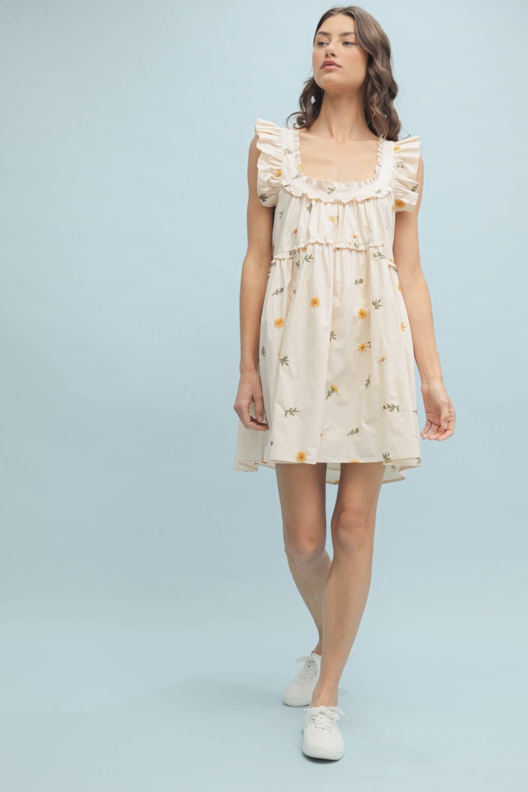 Floral Ruffle Mini Dress in Two Colors
