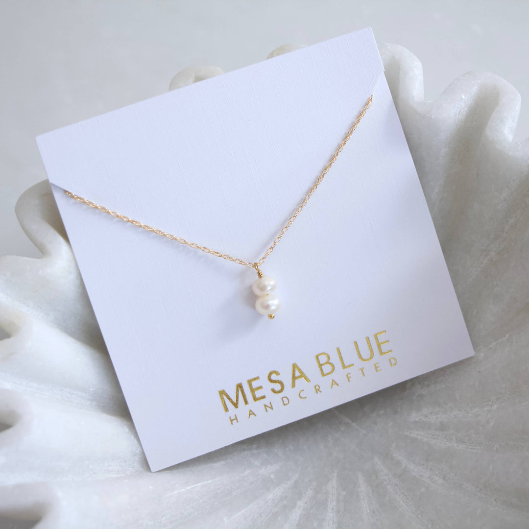 Mini Pearl Drop Necklace - Gold Filled