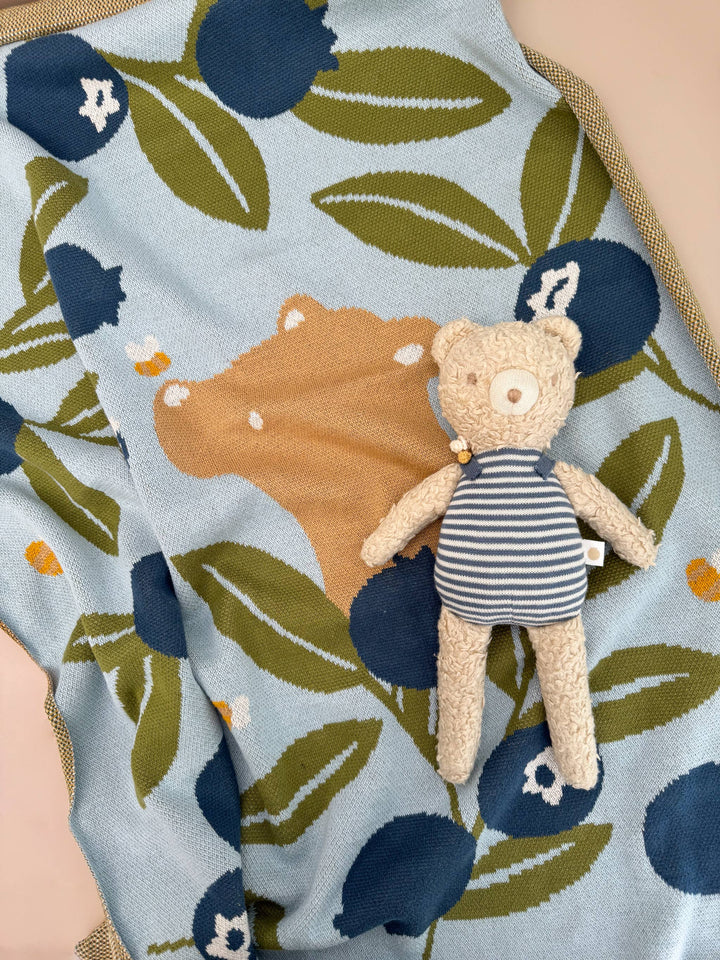 Blueberry Blanket with Harper Bear