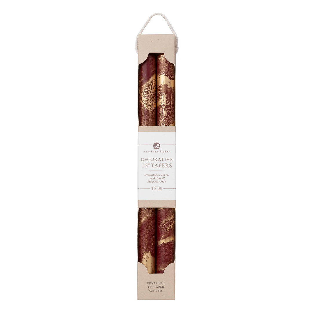 12" Decorative Taper Candles, 2pk