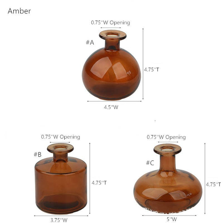 Glass Bud Vases, Round, Multi-color