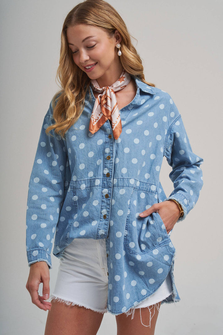 Polka Dot Button Down