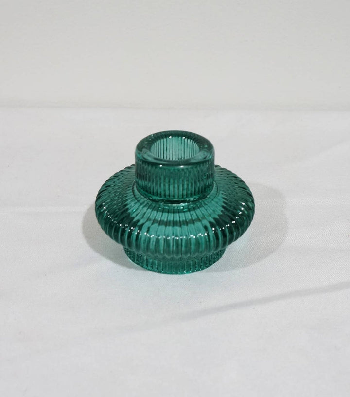 Taper or Tea Light Glass Candle Holder (Multiple Colors)