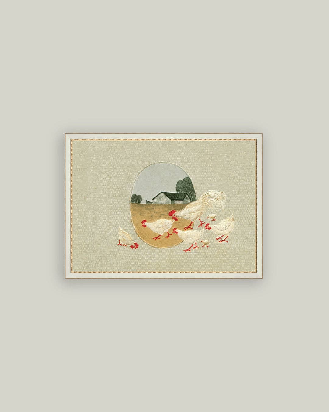 Spring Chickens Framed Antique Art, 2 Sizes