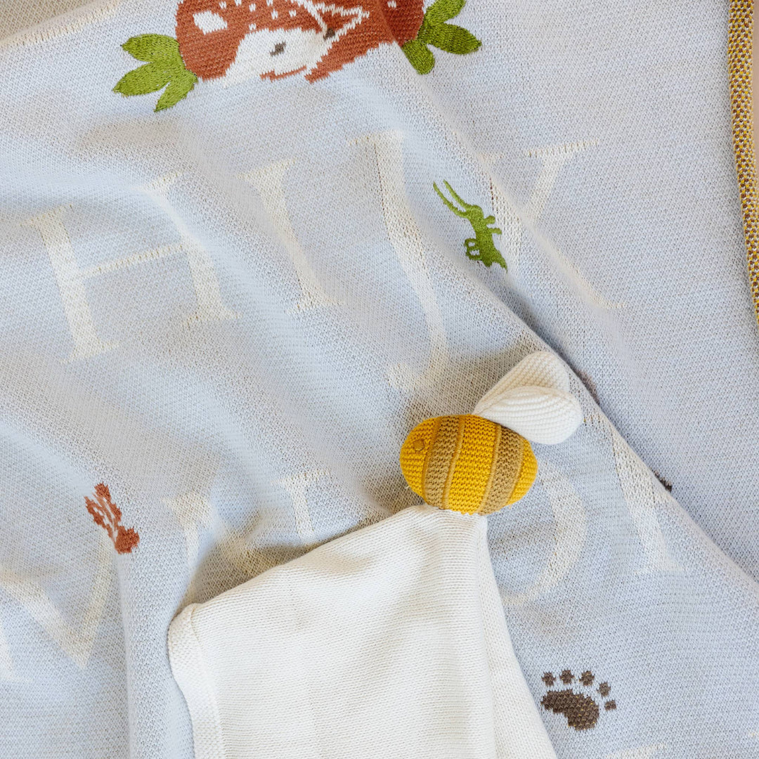 Organic Cotton Alphabet Woodland Blanket