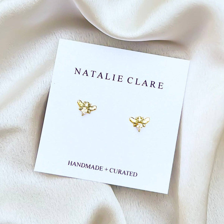 Sparkling Bee Stud Earrings