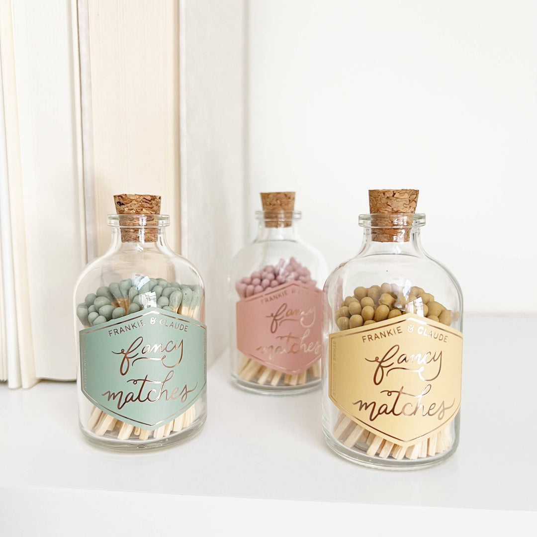 Sage Green Matches in a Glass Jar