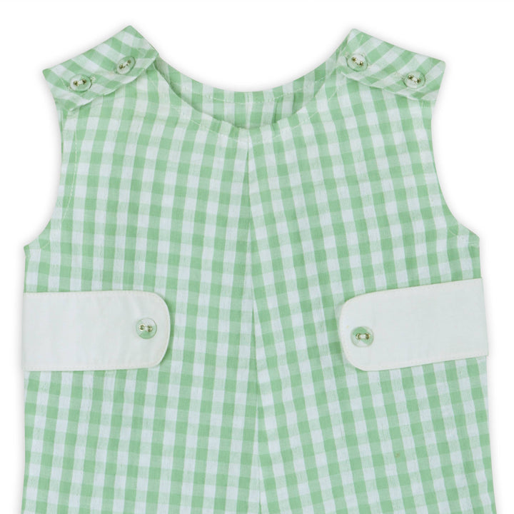 Forest Gingham Baby Romper
