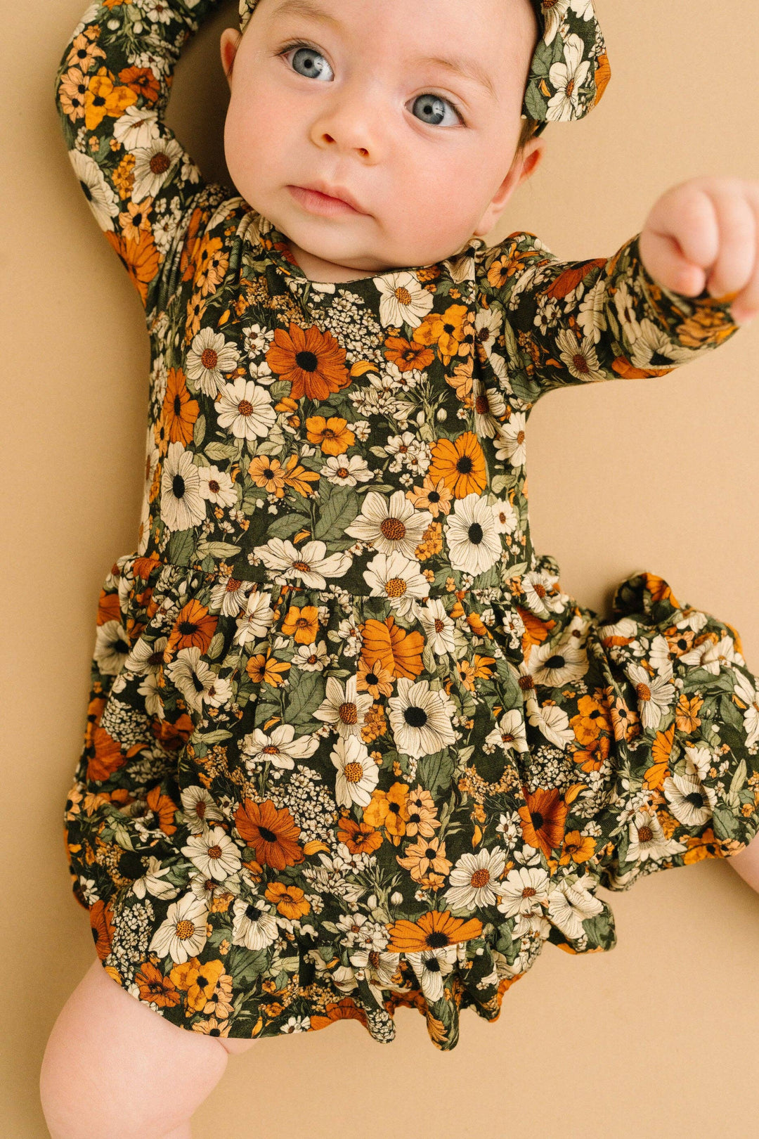 Rustic Blooms Long Sleeve Bodysuit Bambo Dress