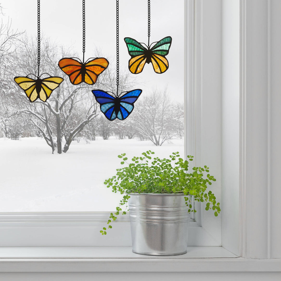 Butterfly Stained Glass Suncatcher, 4 Colors