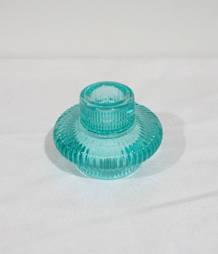 Taper or Tea Light Glass Candle Holder (Multiple Colors)