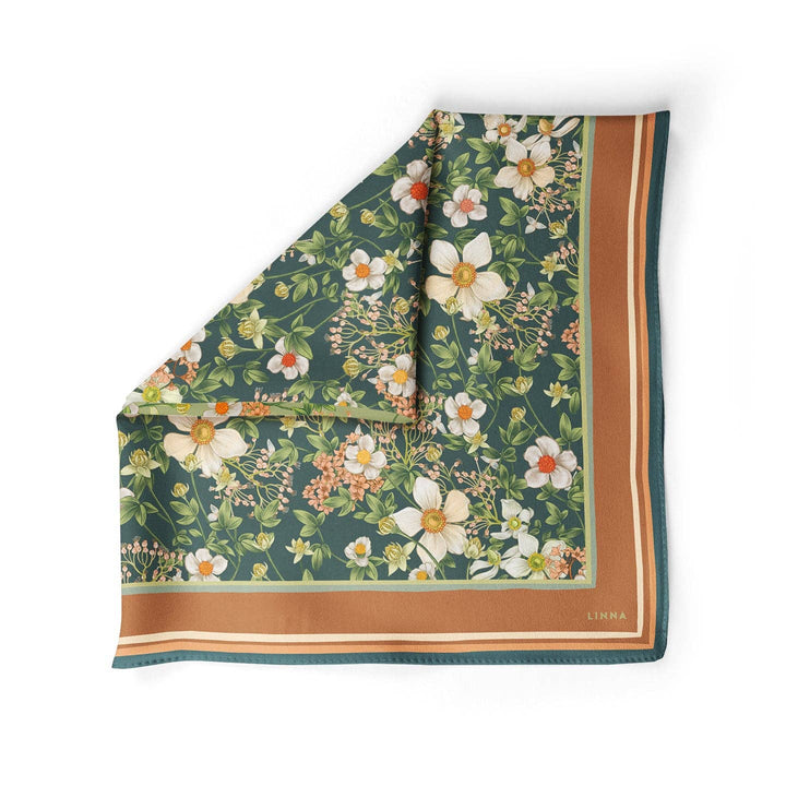Anemone Blue Silk Cotton Scarf