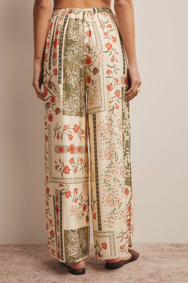 Patchwork Floral Wide-Leg Pants