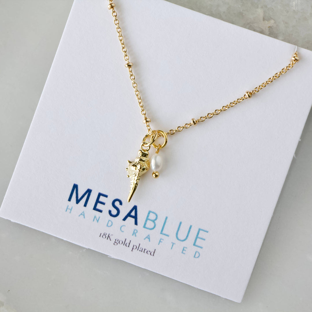 Mini Shell and Pearl Necklace 