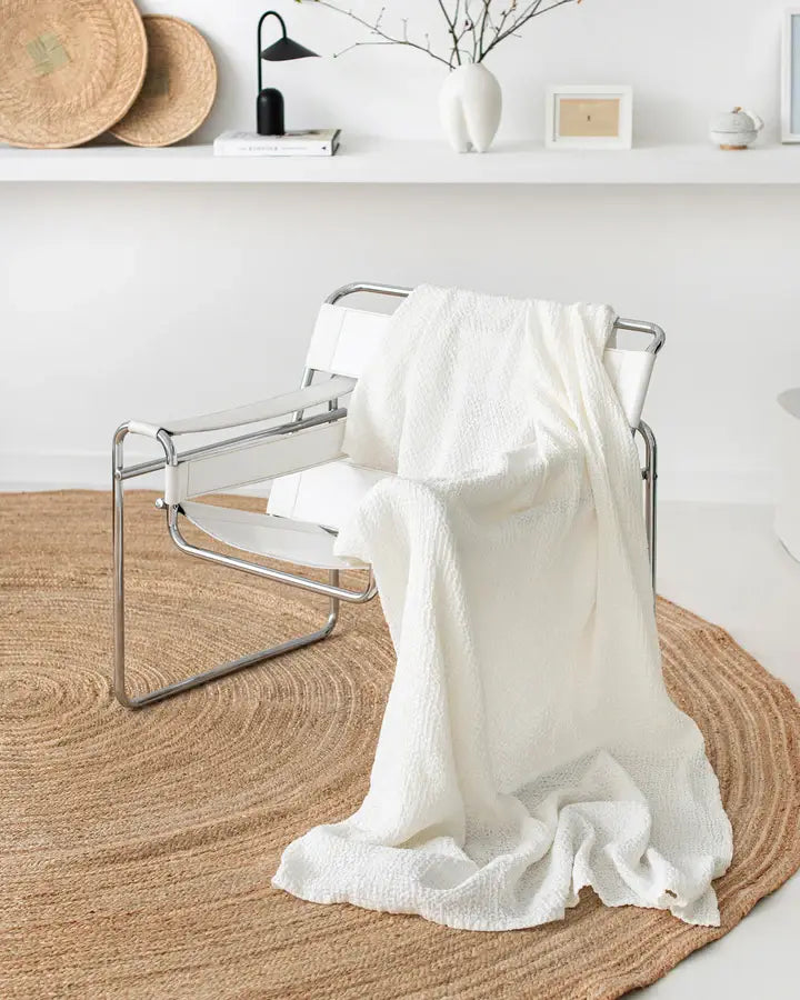 Linen Waffle Throw Blanket, 3 Colors