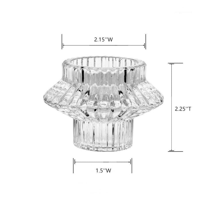 Taper or Tea Light Glass Candle Holder (Multiple Colors)