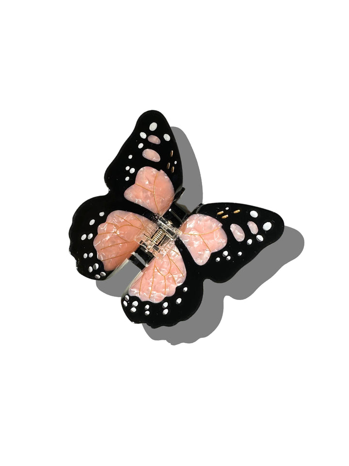 Pink Monarch Hair Clip