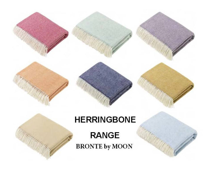 Herringbone Merino Lambswool Throw, 4 Colors