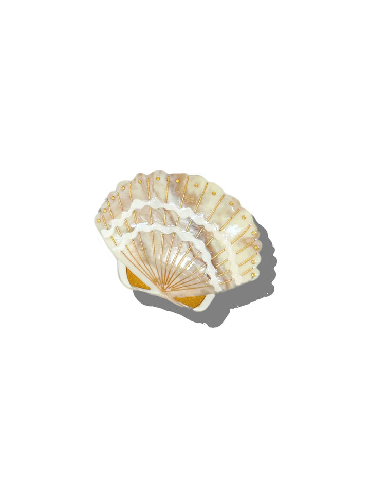 Seashell Claw Clip in Golden Sand