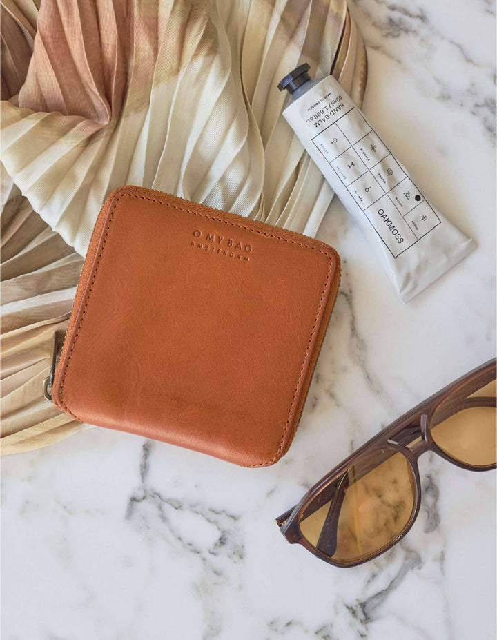 Sonny Square Wallet, Cognac Stromboli Leather