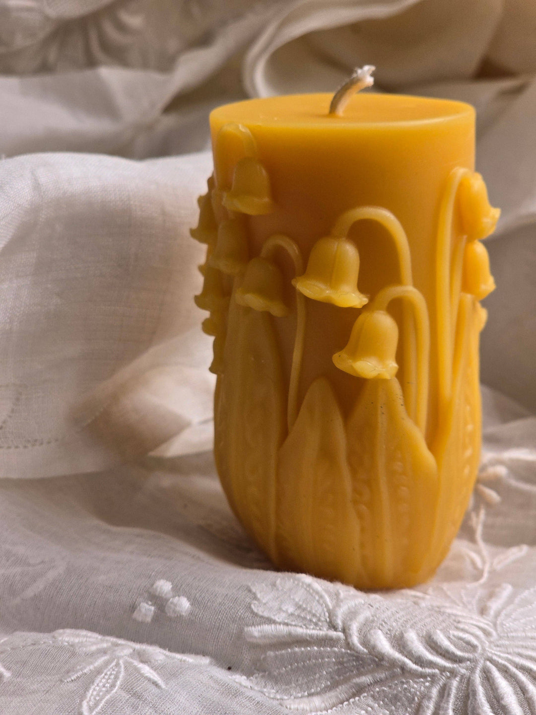 Lily of the Valley Pillar Beeswax Candle