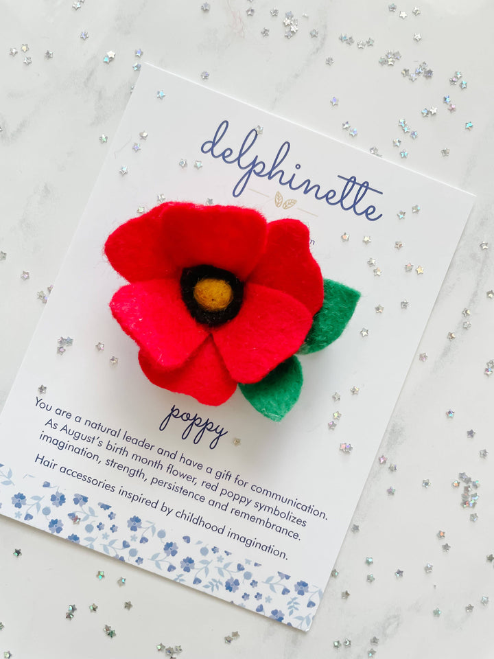 Red Poppy Hair Clip