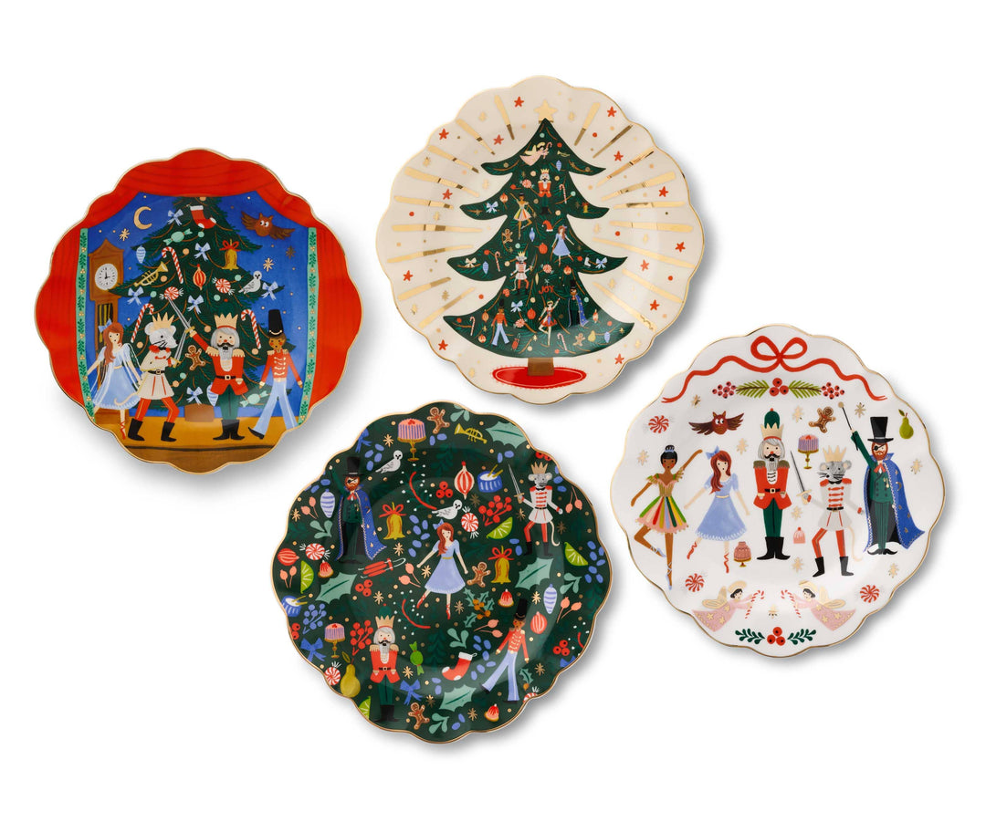 Nutcracker Porcelain Dessert Plate Set