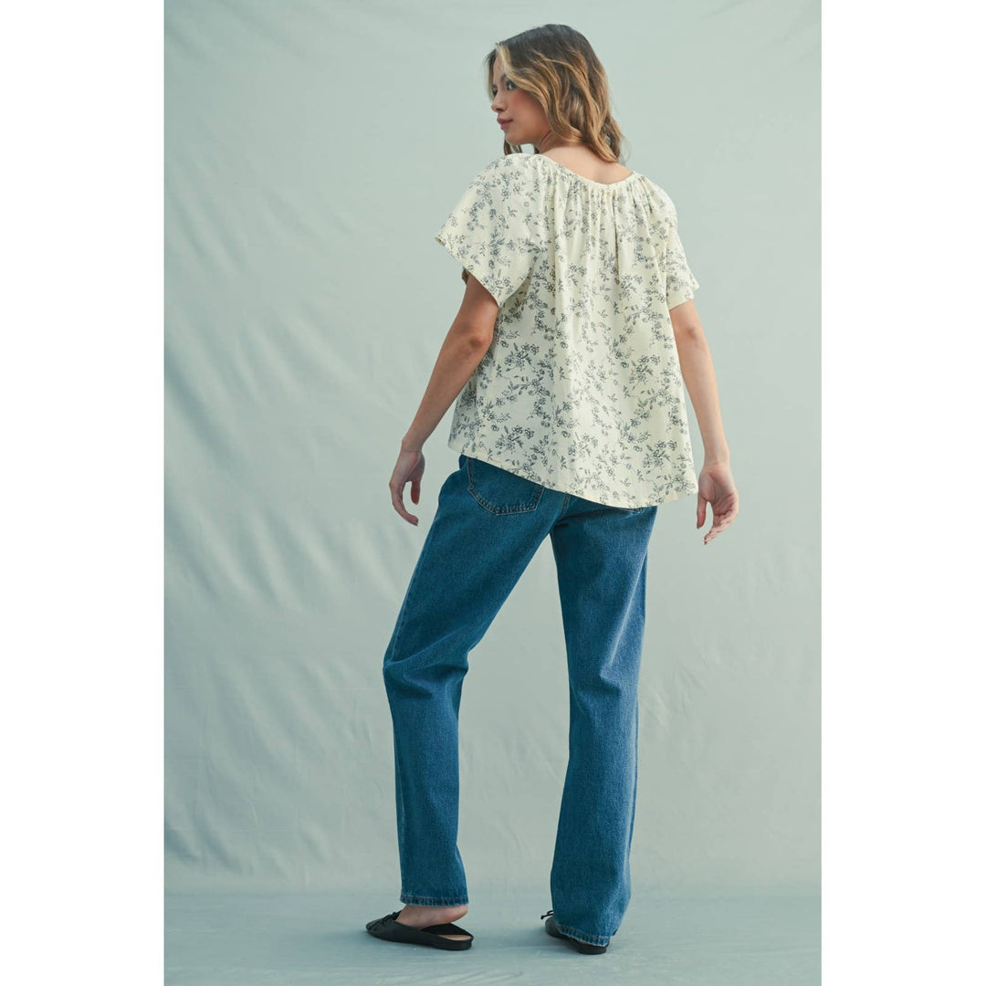 Floral Drop Shoulder Blouse