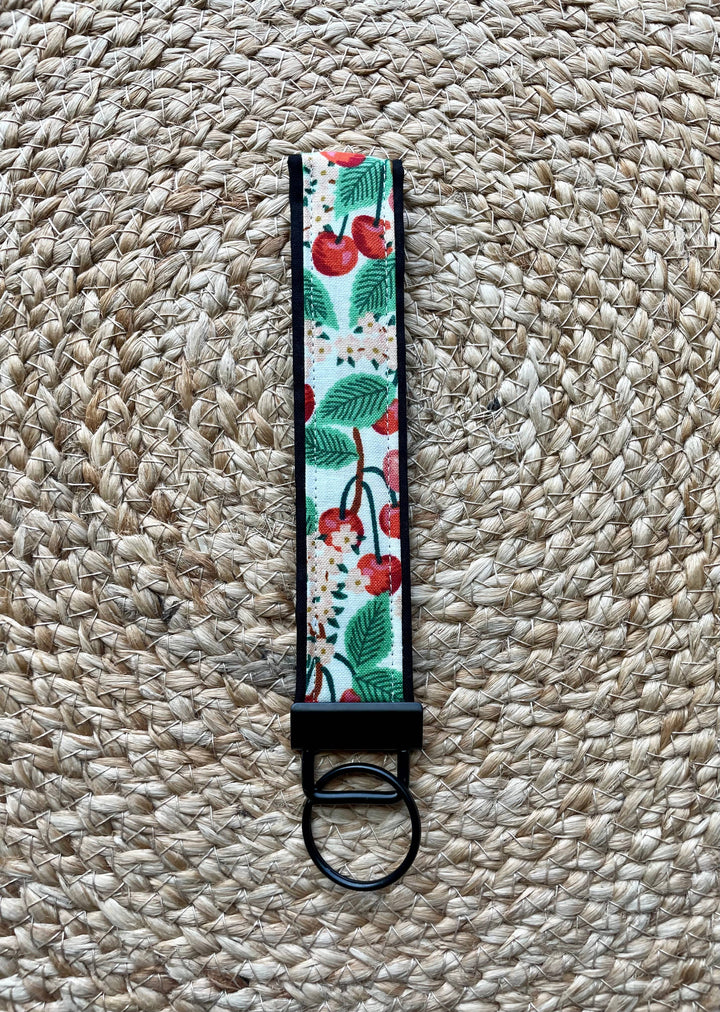 Rifle Paper Co. Black Cherry Blossom Keychain Wristlet