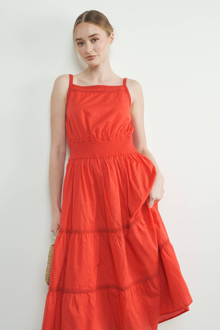 Poppy Lace Trim Dress
