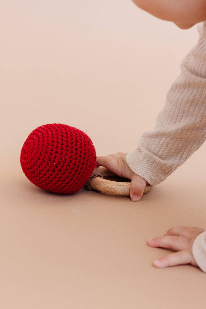 Apple Crochet Teether Rattle