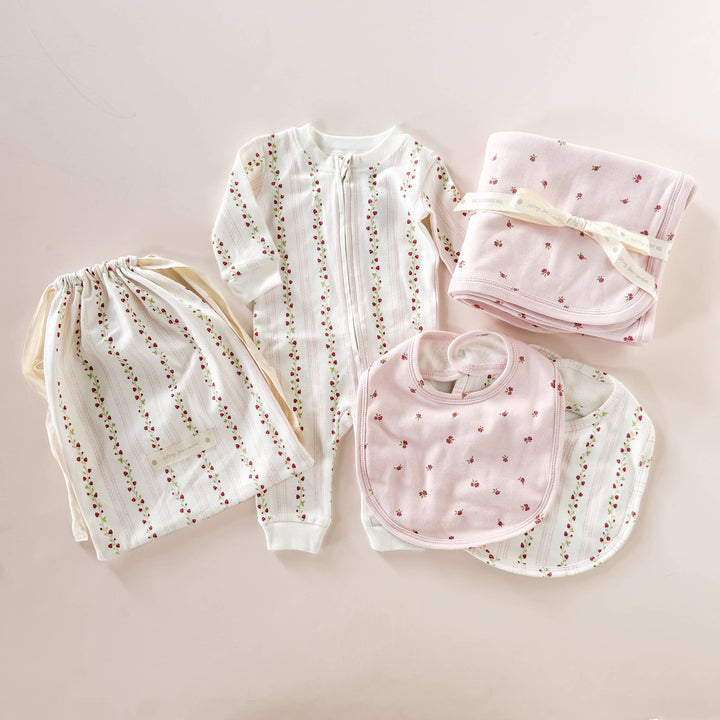 Organic Cotton Pink Rose Swaddle