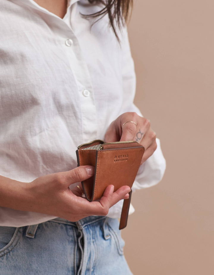 Leather Coin Purse Coco - Cognac Classic Leather