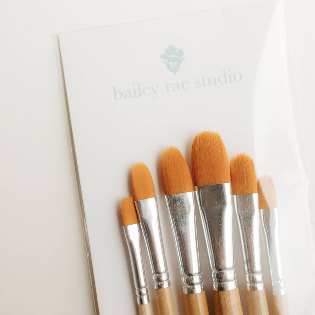 Filbert Watercolor Brush Set, 6 Piece