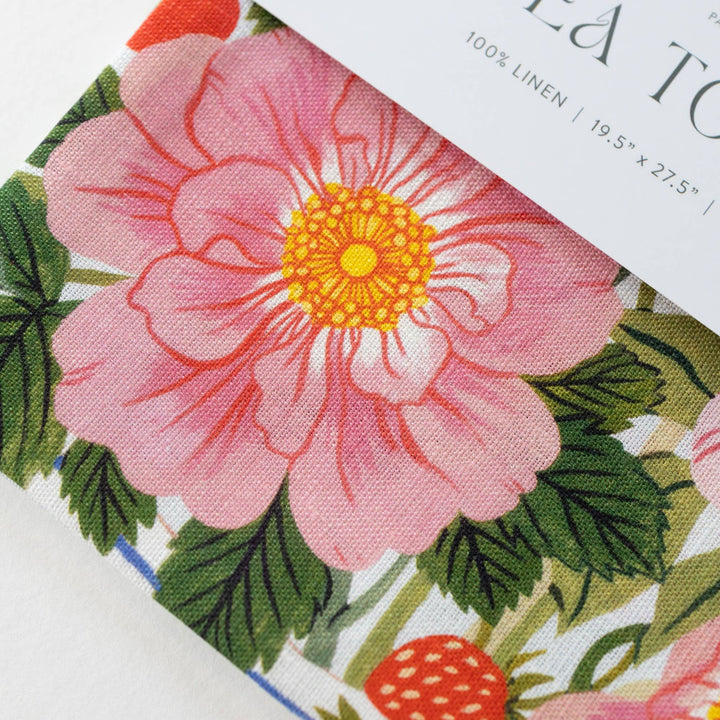 Garden Vase Linen Tea Towel