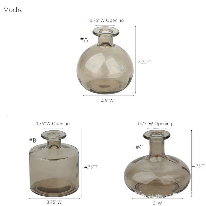 Glass Bud Vases, Round, Multi-color