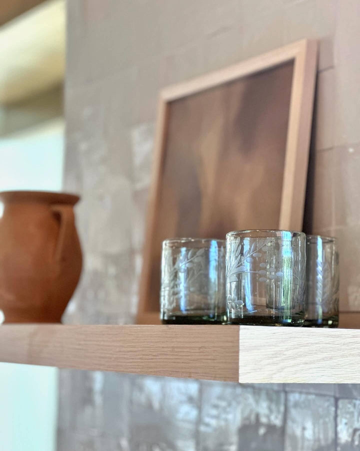 Hand-Etched Tumbler Glass, 2 Sizes