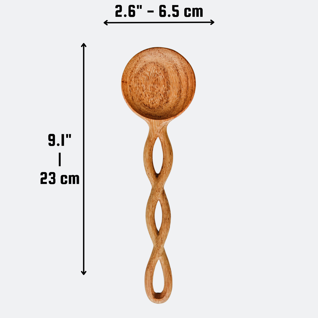 9" Twisted Handle Wooden Salad Server