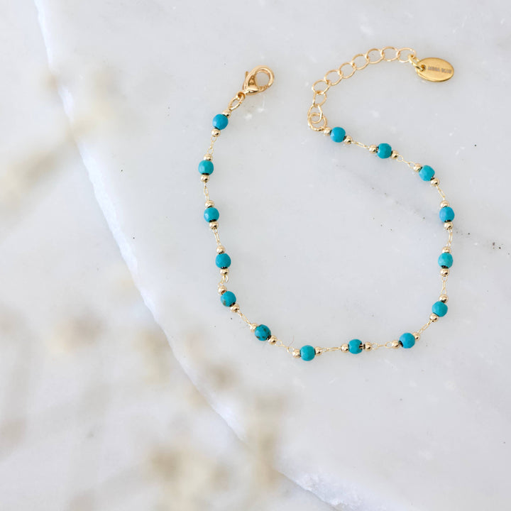 Faceted Turquoise Beaded Bracelet