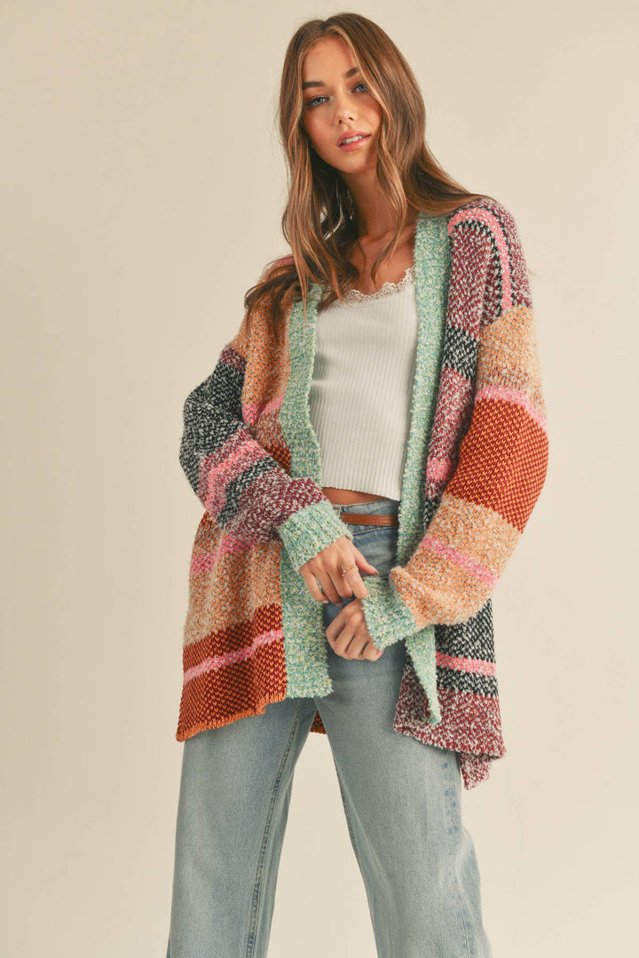 Oversized Color Block Cardigan in 2 Colors