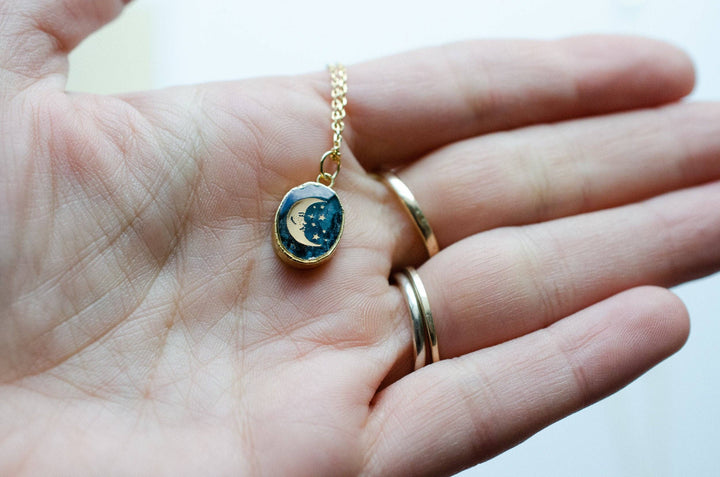 Symbol Stone Necklace: 16 inches / Blue Chalcedony Dove