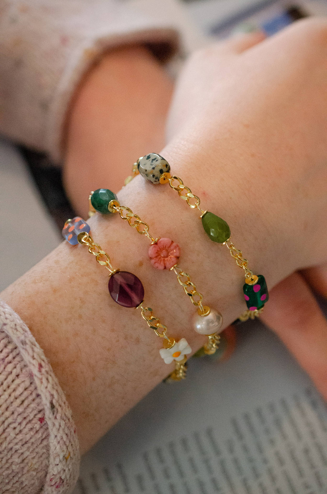 Gold Chain Charm Bracelet