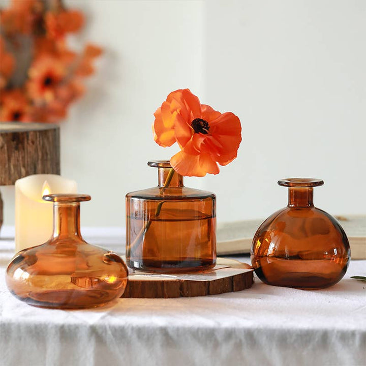 Glass Bud Vases, Round, Multi-color