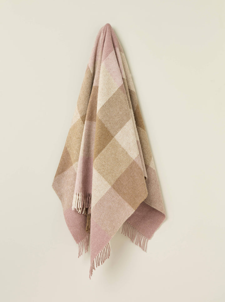 Block Check British Wool Throw, 3 Colors