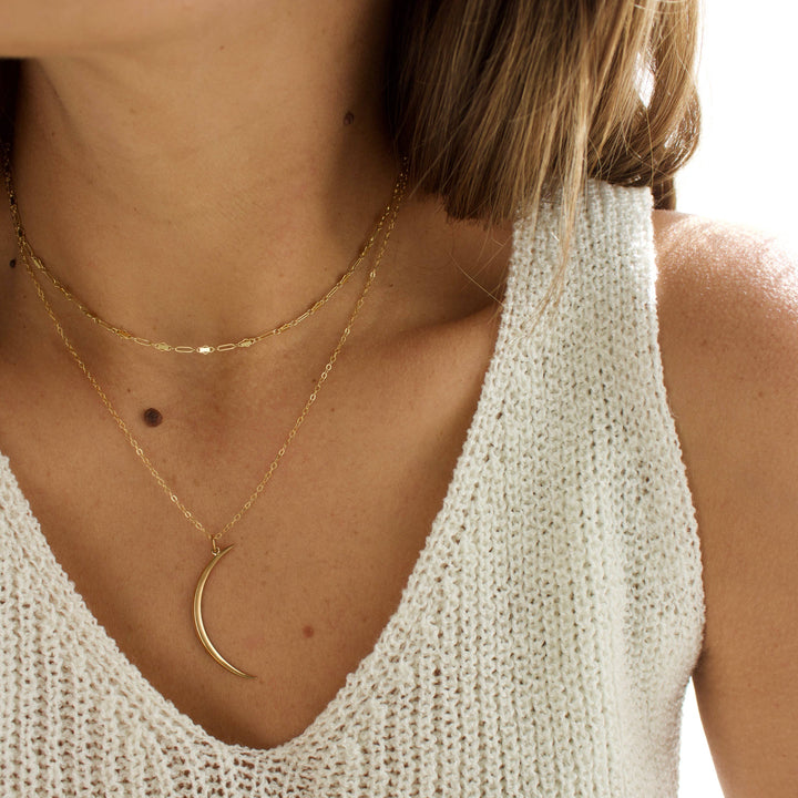 Crescent Necklace in Gold