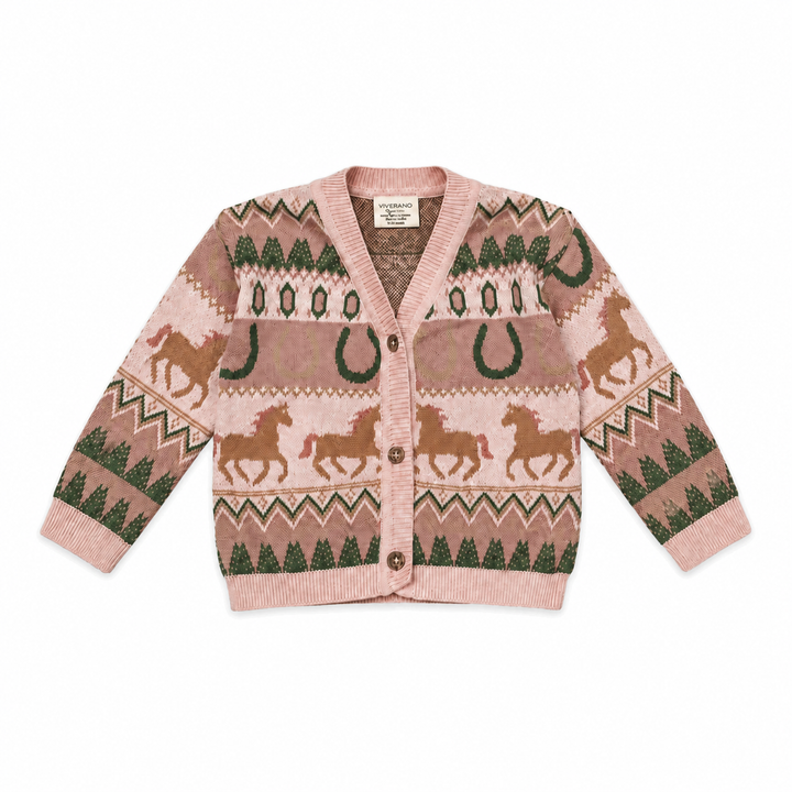 Western Jacquard Knit Baby Cardigan