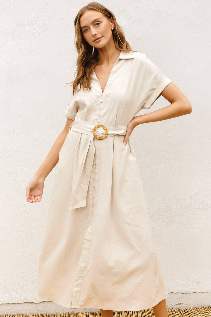 Heaven Sent Wicker Buckle Maxi Dress
