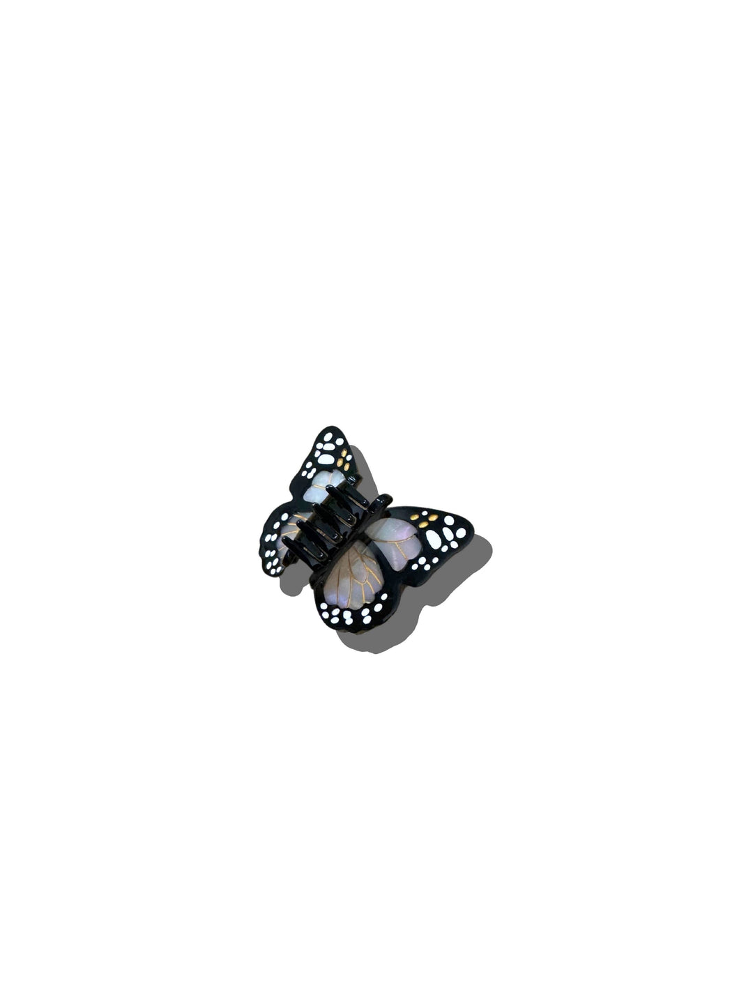 Hand-Painted Mini Monarch Claw Clip in White