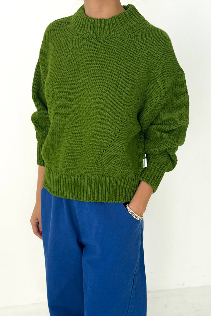 Zoe Cotton Sweater in Green